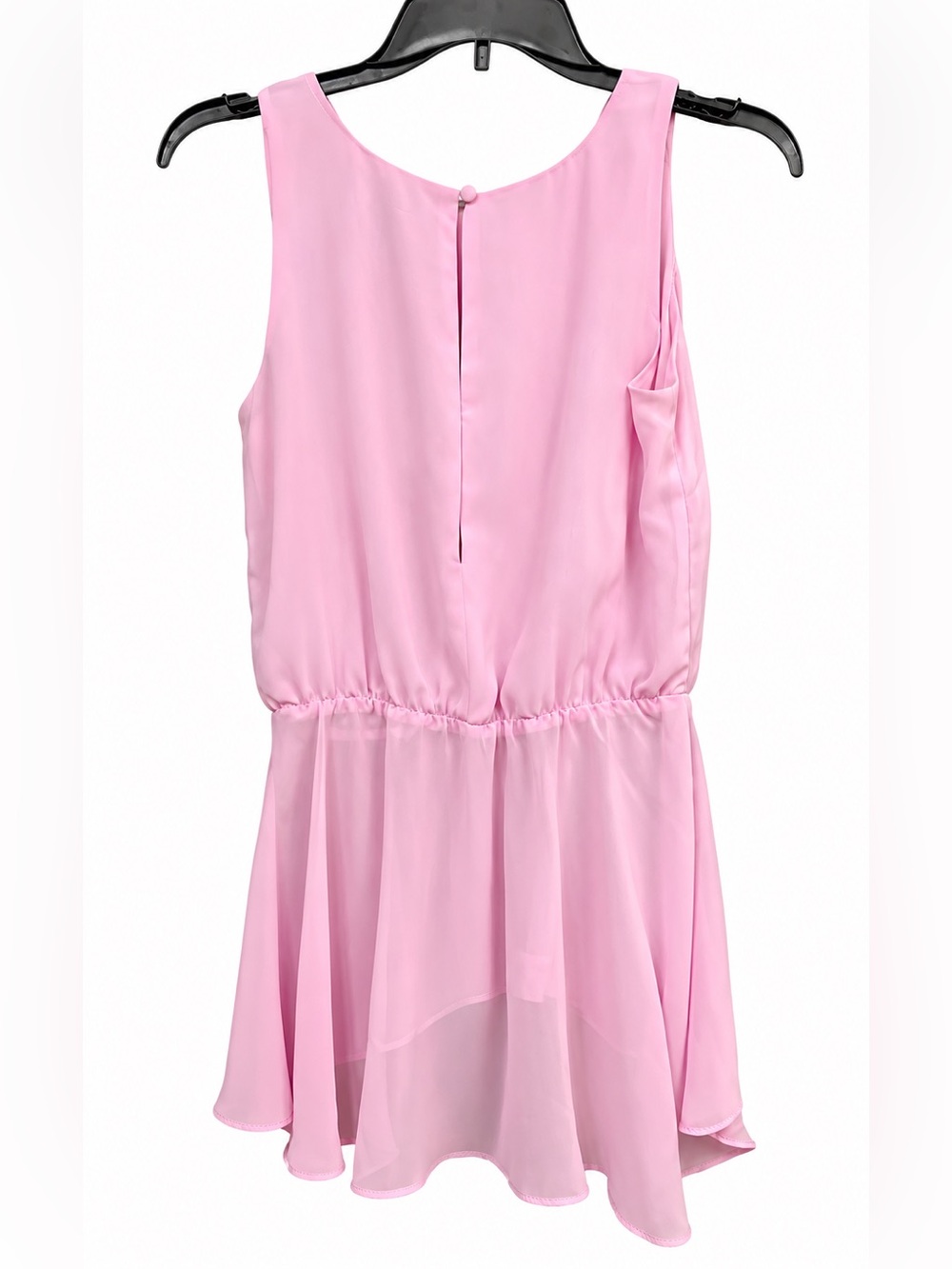 Bisou Bisou Michele Bohbot Pink Pleated Sleeveless Sheer Peplum Blouse XS - Picture 4 of 8